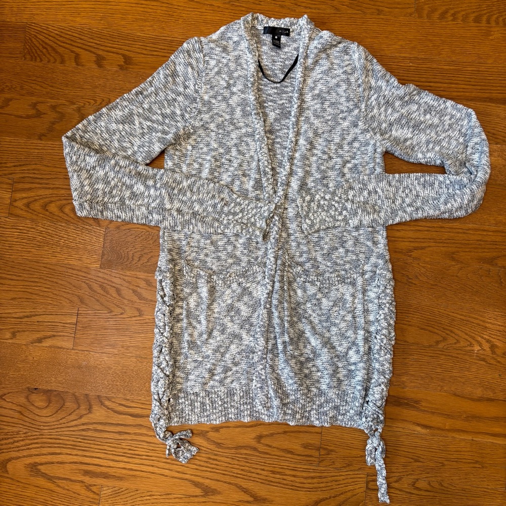 Aqua Black and White Knit Cardigan